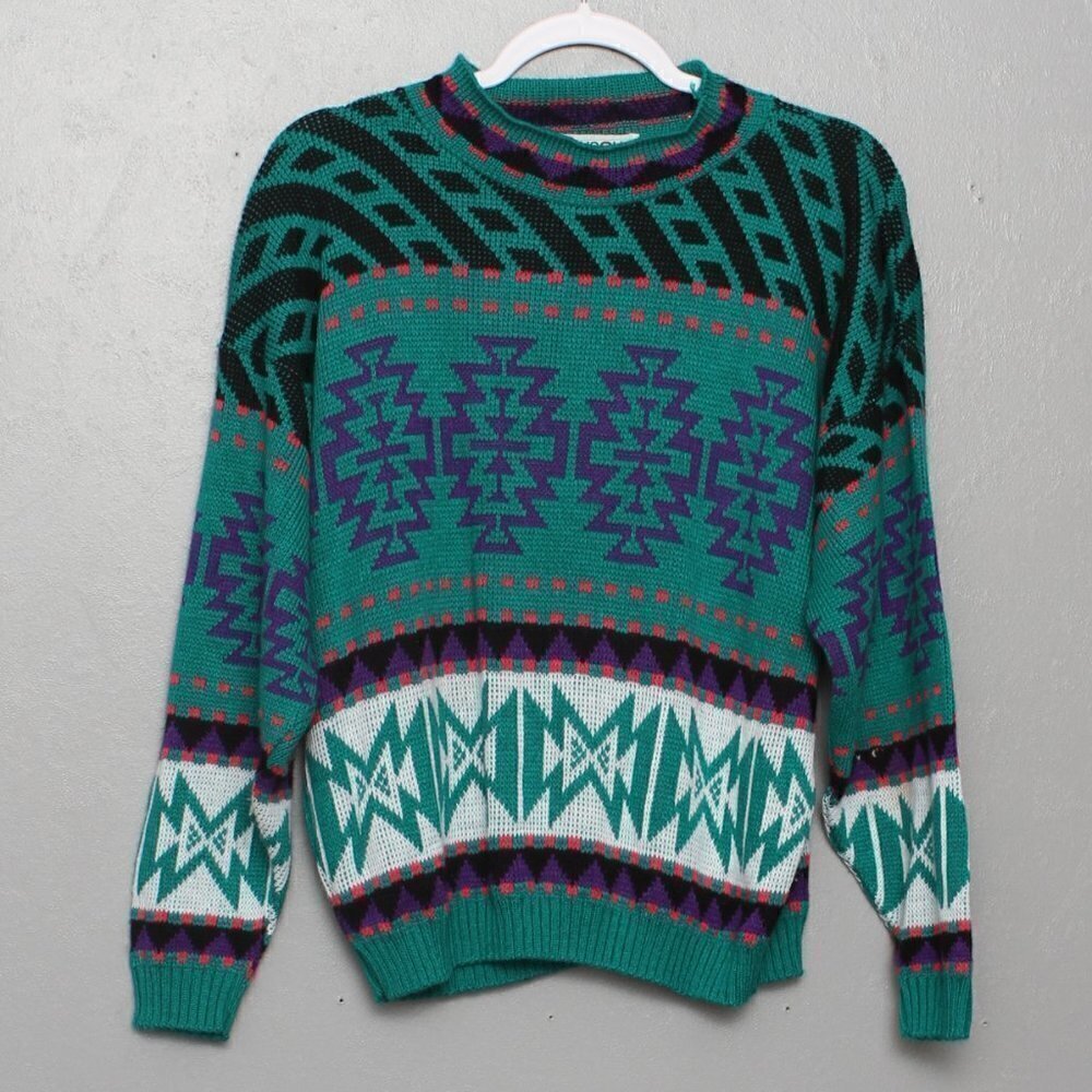 Vintage beaucoup pattern oversized slouchy sweater